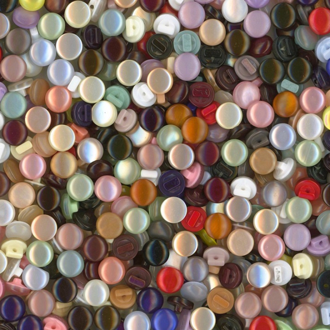 Assorted 10mm Shank Shiny Buttons Mix, 400g